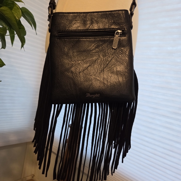 Wrangler Black and Blue Fringe Crossbody Bag - Picture 4 of 5
